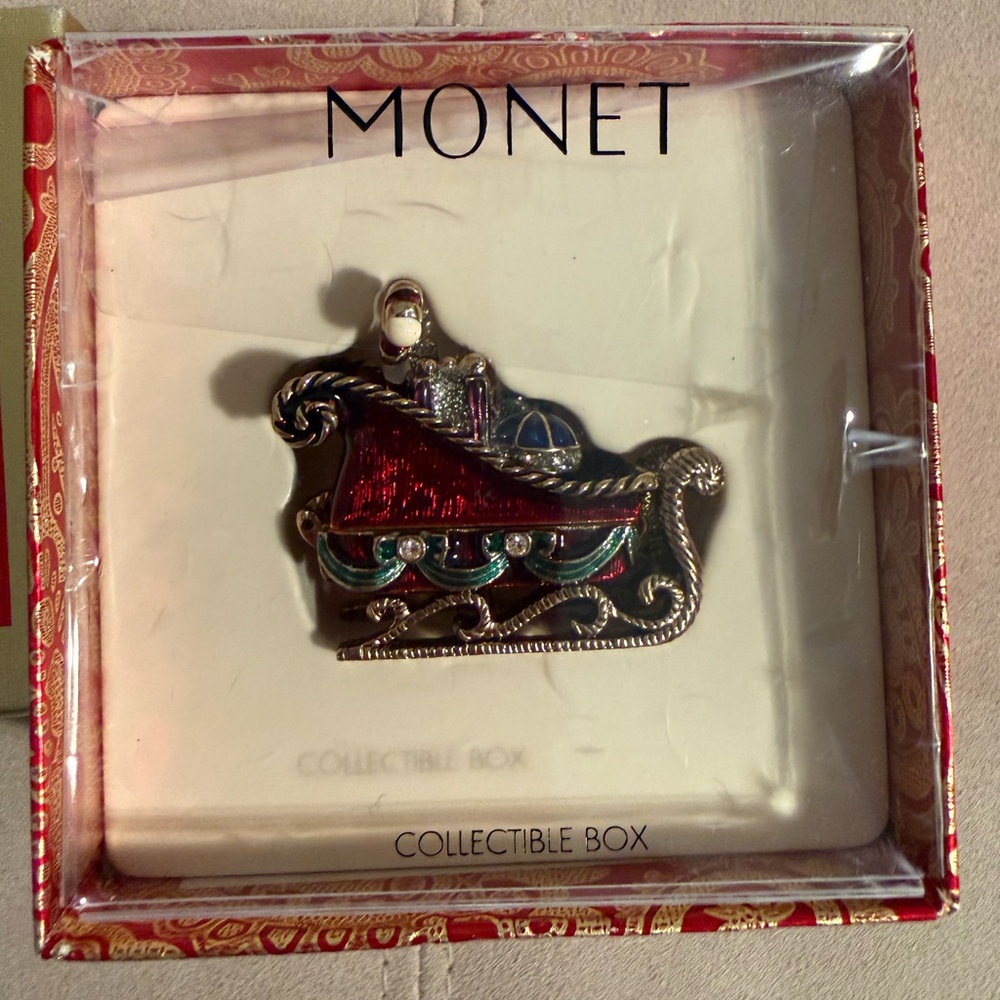 2009 Monet Christmas Sleigh Trinket Box